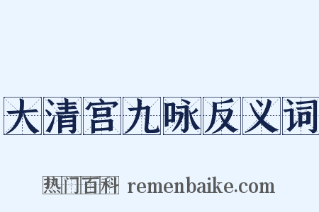 大清宫九咏反义词是什么意思的图片